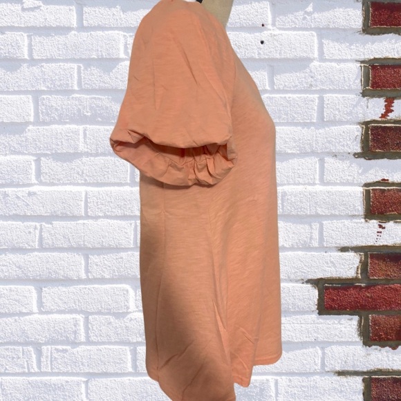 ❌DONATED❌Blush Pink Short Puff Sleeve Criss Cross V-neck Tunic Top - Picture 4 of 11